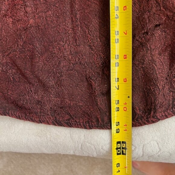 Vintage Renaissance Medieval Maxi Flowy Dress Maroon & Black Flocked Floral 1x - Picture 7 of 10